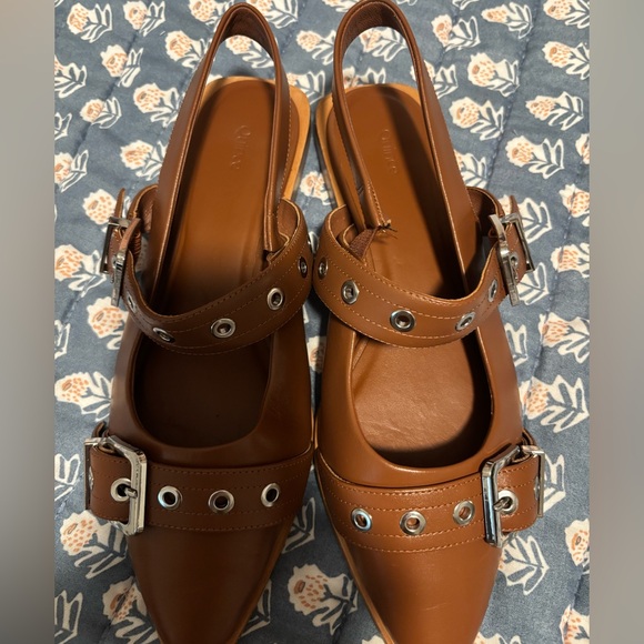 Quince Italian Leather Slingback Flats 🤎 Brown | Size 10 | Repair Needed - Picture 6 of 10